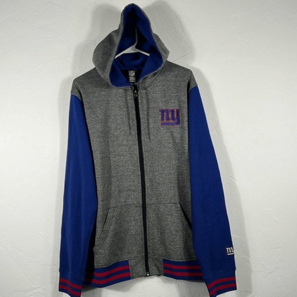 🏈 Vintage NEW YORK GIANTS NFL Full Zip HOODIE Jacket Sweatshirt XL - EXCELLENT